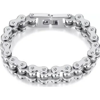 Náramek Náramek z chirurgické oceli Moto SCRUB Stříbrný - Délka 21 cm