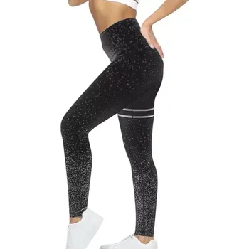 Dámské legíny Dámské Sportovní legíny Fitness Black-silver - Velikost S (SMALL)