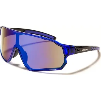X-LOOP SHIELD běžecké zrcadlové sluneční brýle Modré