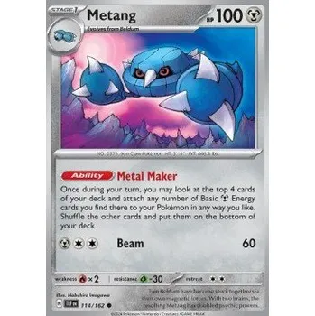 Sběratelská karetní hra Pokémon TEF 114/162 Metang - Temporal Forces Stav: Near Mint, Verze: NORMAL