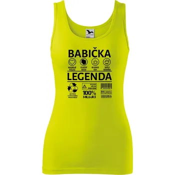 Dámské oblečení DOBRÝ TRIKO Dámské tílko s potiskem Babička legenda Velikost: S, Barva: Limetková