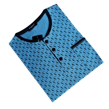 Pánské noční košile s dlouhým rukávem - C-Lemon AL3862T Barva: Světle modrá, Velikost: 4XL