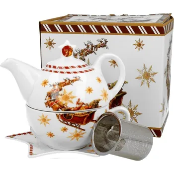 SET šálek + spařovací jednotka SÁNĚ SVATÉHO MIKULÁŠE porcelán DUO - 300/350 ml