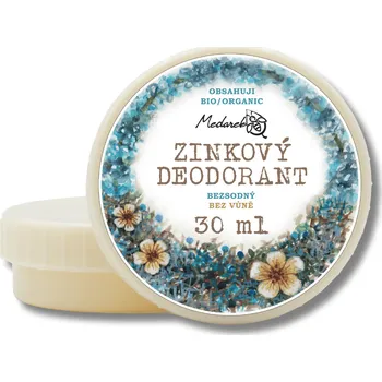 Medarek | Zinkový deodorant bez sody a vůně Obsah: 30 ml bez sody pro nejcitlivější pokožku a čich