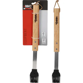 mašlovačka grilovací BBQ 37,6x4,2cm nerez, guma, dřev.ruk.