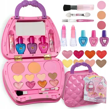 Paletka dekorativní kosmetiky SADA NA MALOVÁNÍ MAKEUP NEHTY KOSMETIKA STÍNY BRONZER PRO DĚTI KABELKA
