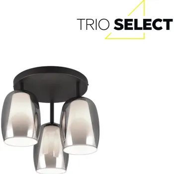 TRIO SELECT 617500354 BARRET stropní svítidlo D380mm 3xE14 černá matná, kouřová