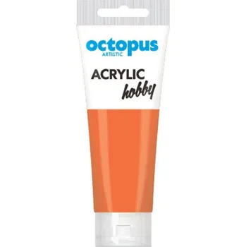 Vodová barva Akrylová barva OCTOPUS Hobby, neonová oranžová, 75 ml