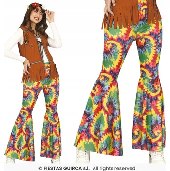 Karnevalový kostým Zvonové kalhoty Multikolor Hippie Hipiska Abba 60. 70. 80. léta