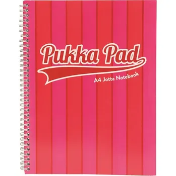 Blok Pukka Pad spirálový blok Jotta Pad A4, 200 stran, linky 8 mm, růžový, linkovaný