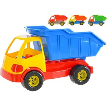 Hračka na písek Auto sklápěčka 39cm volný chod 4barvy v síťce