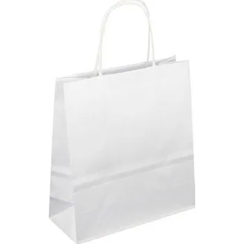 Nákupní taška Papírová taška bílá 19x8x21 kroucené ucho Toptwist