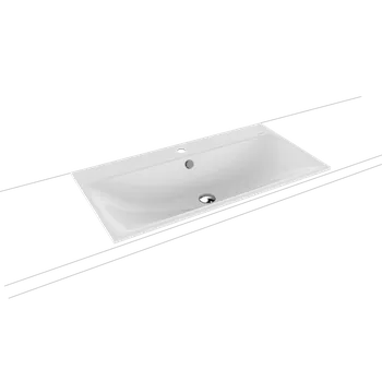 Umyvadlo Kaldewei Silenio - Umyvadlo zápustné 900x460 mm, AD, 1 otvor pro baterii, s přepadem, Perl-effekt, alpská bílá 907806013001