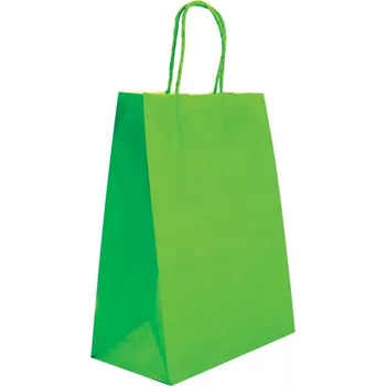 Nákupní taška Papírová taška světle zelená 26x11x33, kroucené ucho