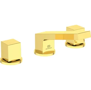 Vodovodní baterie Ideal Standard Extra - Umyvadlová 3-otvorová baterie s odtokovou garniturou, kartáčovaná zlatá BD508A2