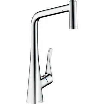Hansgrohe Metris M71 kuchyňská páková baterie 320, EcoSmart, vytahovatelná sprška, 2jet, sBox, chrom 73824000