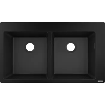 Granitový dřez Hansgrohe S51 S510-F770 Vestavný dřez 370/370, grafitová černá, 43316170