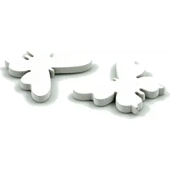 Dřevěný motýl bílý - 2 ks