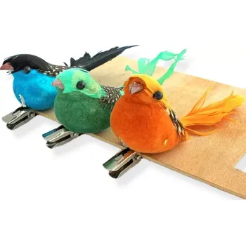 Ptáček s klipsem zelený - 1 ks