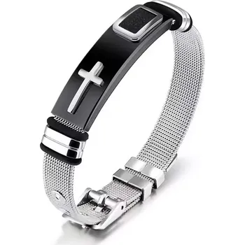 Náramek Náramek z chirurgické oceli Black Cruz