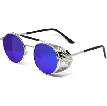 Sluneční brýle Oválné sluneční brýle Cyber Steampunk Modré zrcadlovky