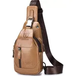 Bullcaptain kožená taška přes rameno Tarald Camel 5L