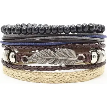 Náramek Sada čtyř náramků ETNO Lístek