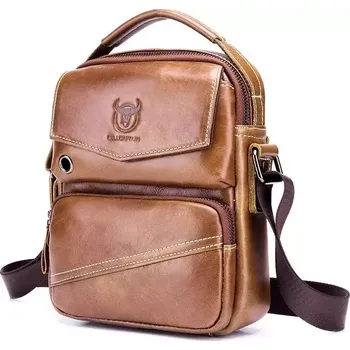 Bullcaptain pánská kožená taška messenger Sabas Khaki