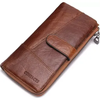 Peněženka Contacts® pánská kožená peněženka Alvear Světlé Hnědá