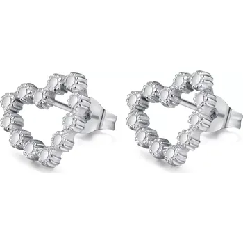 Náušnice Dámské Ocelové puzetové náušnice se srdíčkem Stříbrné