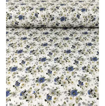 Loneta dekorační látka růže modré Jane | RTex