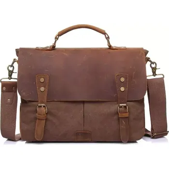 Vormor pánská kožená retro brašna Grind Hnědá