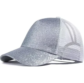 Kšiltovka Dámská kšiltovka na culík s brokátem Stříbrná