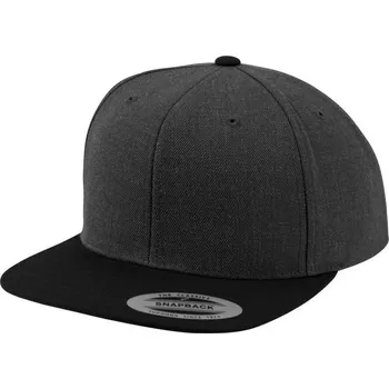 Kšiltovka Čepice kšiltovka Snapback, FLEXFIT Yupoong baseballová, černo-tmavě šedá