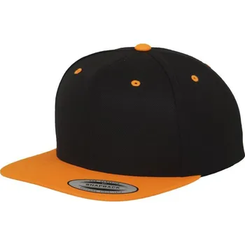 Kšiltovka Čepice kšiltovka Snapback, FLEXFIT Yupoong baseballová, oranžovo-černá