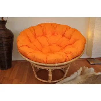 Papasan Nábytek PEGAS Ratanový papasan 110 cm medový polstr oranžový melír