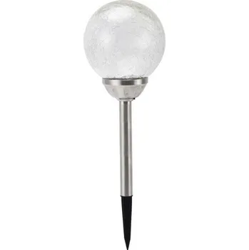 Venkovní osvětlení Globo 33353 solární svítidlo dekorativní, zapichovací koule imitace prasklého skla D150mm LED 0,06W 2700K, RGB, 1x 1,2V AA 150mAh Ni-MH, IP44, průhledná