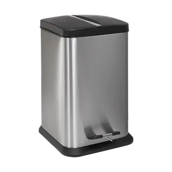 Odpadkový koš Sanela - Nerezový čtvercový koš, objem 6 l povrch matný