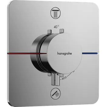 Vodovodní baterie Hansgrohe ShowerSelect Comfort Q Termostat pod omítku pro 2 spotřebiče se zabudovanou bezpečnostní kombinací podle EN1717, chrom 15586000