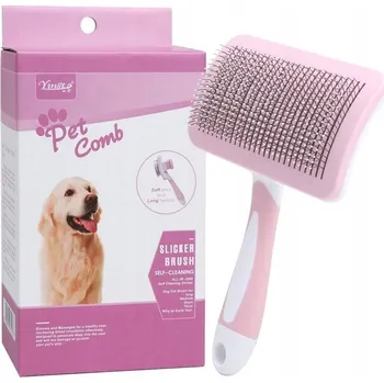 Kartáč pro zvířata SAMOČISTICÍ KARTÁČ PRO PSY A KOČKY - PUDLÍK - RŮŽOVÝ