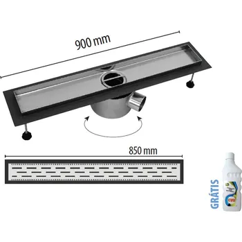 Odvodňovací žlab SET: Sprchový žlab Classic 90 + rošt VR0180-90
