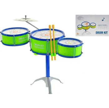 Hudební nástroj pro děti Sada bicích 3ks s činely a paličkami 40cm