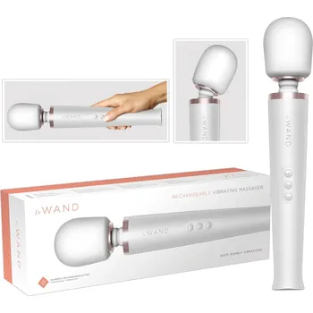 Vibrátor le Wand - exkluzivní akumulátorový masážní vibrátor (bílý)