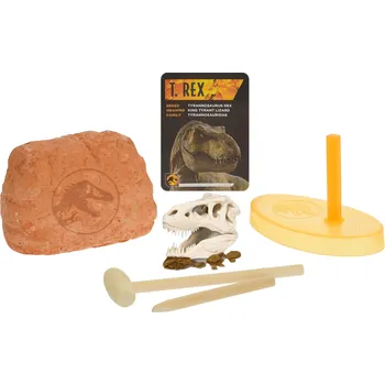 Figurka Jurský svět sada pro tesání dinosauří lebky s podstavcem v krabičce