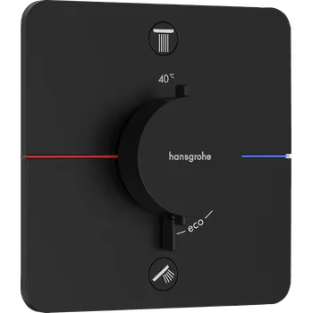 Vodovodní baterie Hansgrohe ShowerSelect Comfort Q Termostat pod omítku pro 2 spotřebiče se zabudovanou bezpečnostní kombinací podle EN1717, matná černá 15586670