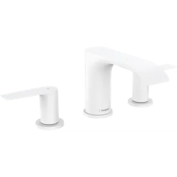 Vodovodní baterie Hansgrohe Vivenis 3-otvorová umyvadlová armatura 90 s odtokovou soupravou s táhlem, matná bílá 75033700