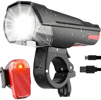 Cyklosvítilna LED SVĚTLO NA KOLO OSVĚTLENÍ KOLA AKUMULÁTOR PŘEDNÍ NA ŘÍDÍTKA + ZADNÍ