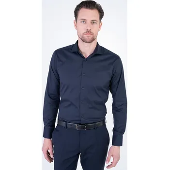 Pánská košile Tmavě modrá comfort stretch košile V přiléhavém střihu 188598