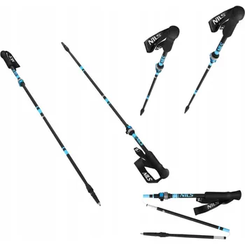 Trekingová hůl Nastavitelné trekingové hole černé pro chůzi Nordic Walking