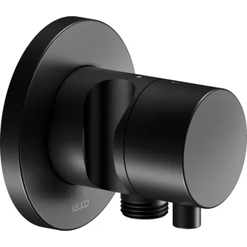 Vodovodní baterie Keuco Ixmo - Dvoucestný přepínací ventil pod omítku s napojením hadice a držákem sprchy, černá matná 59556371201